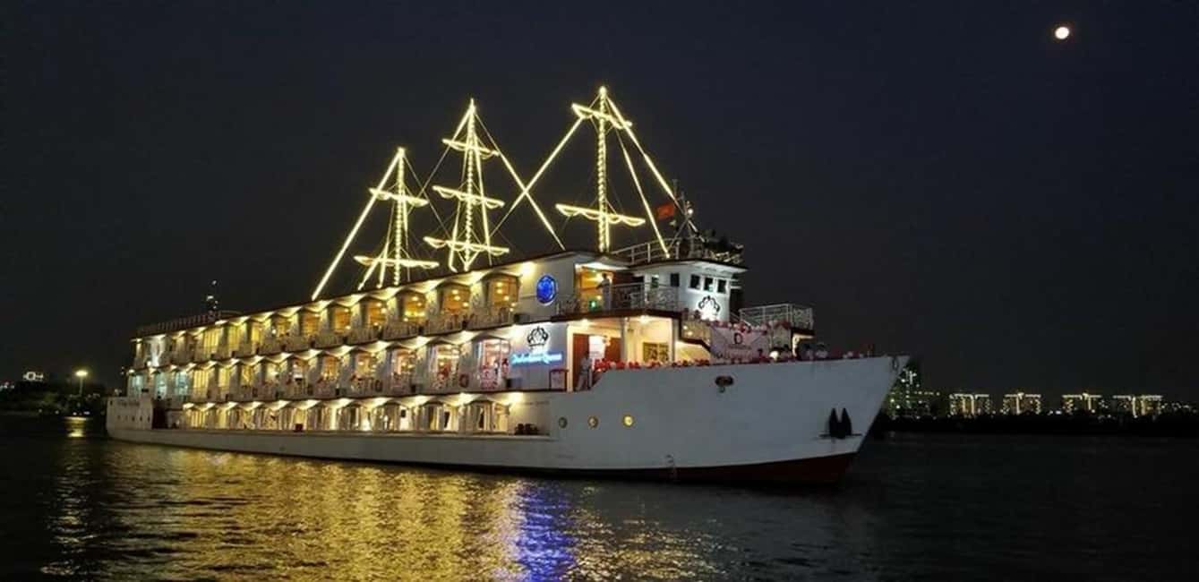From Ho Chi Minh: Private Table Dinner on cruise Saigon - Dinner onboard: Vietnamese classics plus international favorites, with one major food warning