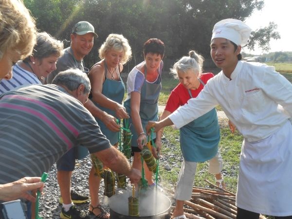 Full-Day Farming & Cooking class at Agricultural Village - Harvesting your menu: Vietnamese hat, bamboo basket, and scissors
