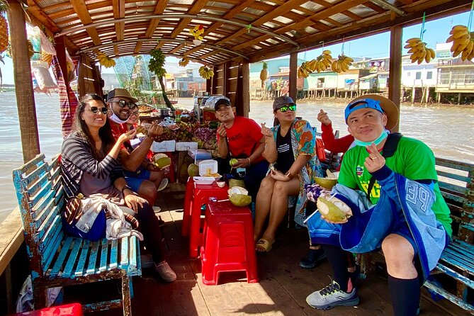 MEKONG DELTA TOUR TO FLOATING MARKET CAI BE from HCM city - Tan Phong workshops: coconut fudges and crispy rice popcorn