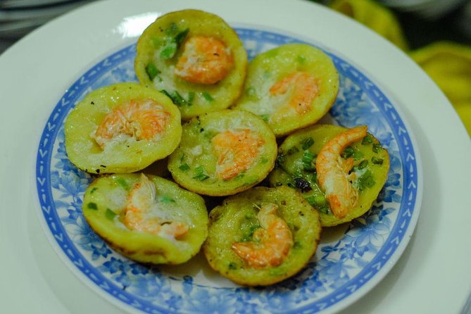 Private Street Food Motorbike Tour in Ho Chi Minh City - District 4 seafood trio and flan cake finish